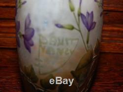 1900-10 Daum Nancy Petit Vase En Pte De Verre Gravé Et Émaillé Art Nouveau