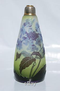 1910- Emile Galle Nancy Rare Vase Vaporisateur Pte De Verre Grave Art Nouveau