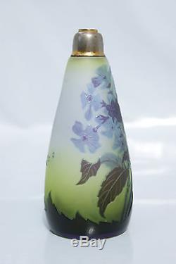 1910- Emile Galle Nancy Rare Vase Vaporisateur Pte De Verre Grave Art Nouveau