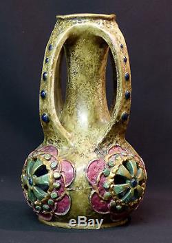 1910 rare vase AMPHORA austria DACHSEL 25cm1kg art nouveau mauresque vienna