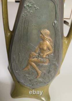 2 Vases Art Nouveau Jean Garnier Taille 37cm