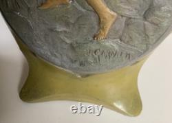 2 Vases Art Nouveau Jean Garnier Taille 37cm