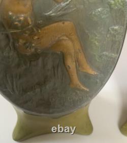 2 Vases Art Nouveau Jean Garnier Taille 37cm
