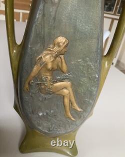 2 Vases Art Nouveau Jean Garnier Taille 37cm