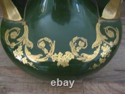 3334 gustave asch attribué vase pansu au long col décoré à l'or, art nouveau