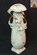 AA Art nouveau 1900 porcelaine ROYAL DUX BOHEMIA vase blanc et or 48cm fruits ++