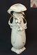 AA Art nouveau 1900 porcelaine ROYAL DUX BOHEMIA vase blanc et or 48cm fruits ++