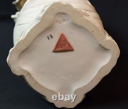 AA Art nouveau 1900 porcelaine ROYAL DUX BOHEMIA vase blanc et or 48cm fruits ++
