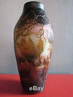 Argy Rousseau Rare Vase Authentique Pate De Verre Art Nouveau Art Deco Signe