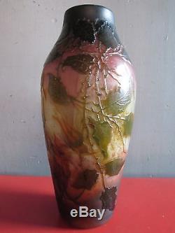 Argy Rousseau Rare Vase Authentique Pate De Verre Art Nouveau Art Deco Signe
