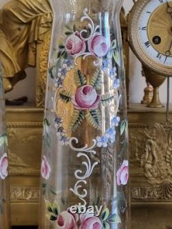 ART NOUVEAU, PAIRE DE VASES VERRE ÉMAILLÉ. Legras, Daum, Nancy, Lalique