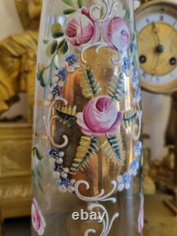 ART NOUVEAU, PAIRE DE VASES VERRE ÉMAILLÉ. Legras, Daum, Nancy, Lalique