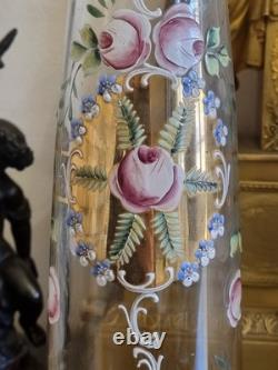 ART NOUVEAU, PAIRE DE VASES VERRE ÉMAILLÉ. Legras, Daum, Nancy, Lalique