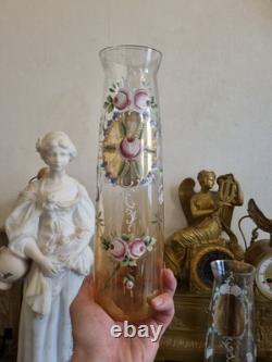 ART NOUVEAU, PAIRE DE VASES VERRE ÉMAILLÉ. Legras, Daum, Nancy, Lalique