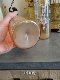 ART NOUVEAU, PAIRE DE VASES VERRE ÉMAILLÉ. Legras, Daum, Nancy, Lalique