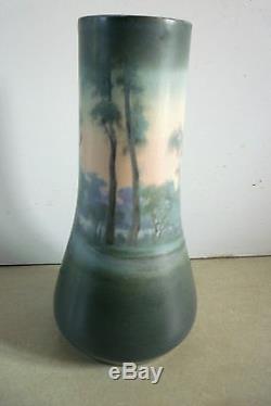 Art Nouveau Rookwood Landscape Vase Vellum Matte Glaze Fred Rothenbusch C. 1920