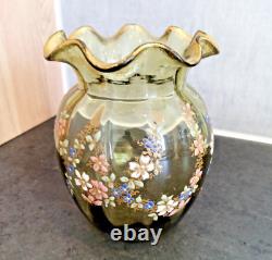 ART NOUVEAU Vase en verre coloré émaillé H 13,5 cm