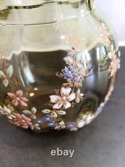 ART NOUVEAU Vase en verre coloré émaillé H 13,5 cm