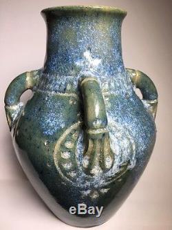 AUGUSTE DELAHERCHE (1857-1940), Vase en grès à quatre anses art nouveau