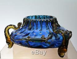 Auguste Jean Vase Art Nouveau Cristal Forme Coupe Verre Déco Emaillée Era Gallé