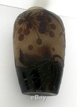 Authentique Vase Emile Galle En Pte De Verre