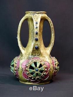 A 1910 rare vase AMPHORA austria DACHSEL 25c1kg art nouveau mauresque vienna