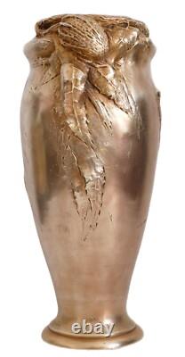 Albert MARIONNET, Vase en bronze à décor de chardons Art Nouveau