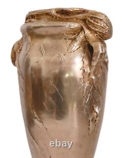 Albert MARIONNET, Vase en bronze à décor de chardons Art Nouveau