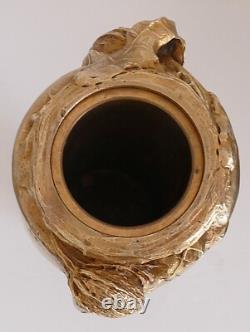 Albert MARIONNET, Vase en bronze à décor de chardons Art Nouveau