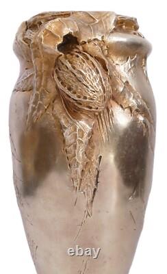 Albert MARIONNET, Vase en bronze à décor de chardons Art Nouveau