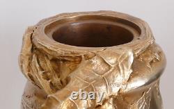 Albert MARIONNET, Vase en bronze à décor de chardons Art Nouveau