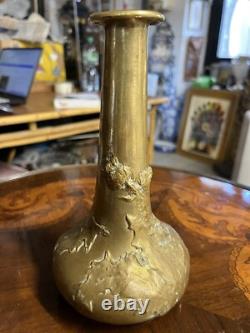 Alexandre Vibert Vase Bronze Art Nouveau Chardons