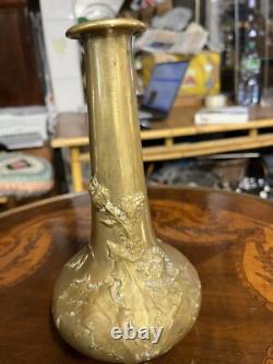 Alexandre Vibert Vase Bronze Art Nouveau Chardons