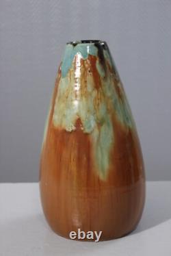 Alfred Brua ESAD Strasbourg vase grès à glaçures circa 1930 Art Nouveau Alsace