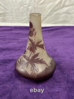 Ancien Et Authentique Vase Galle Pte De Verre Dégage À Lacide Art Nouveau 1900