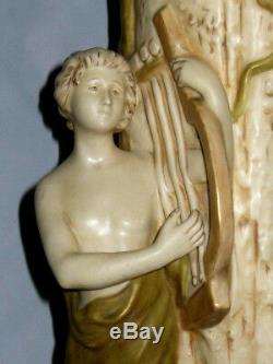 Ancien Grand Vase Porcelaine De Royal Dux Bohemia Apollon mythologie Art Nouveau