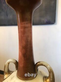 Ancien Joli Vase En Opaline A Décor De Fleur, Émaillage, Art Nouveau