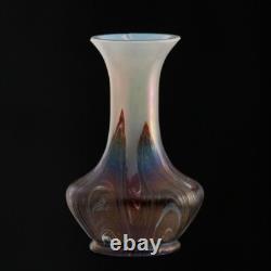 Ancien Vase 11c Wilhelm Kralik Verre Irisé de Bohême Art Nouveau Jugendstil 1900
