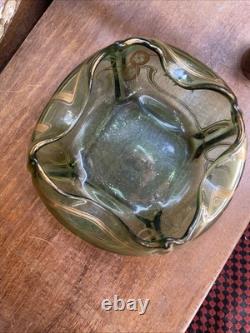 Ancien Vide Poche Vase Verre Émaillé Art Nouveau Legras