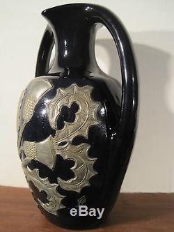 Ancien et rare Vase en Grès de Pierrefonds Signé ETAINS d'ART PROMSY Art Nouveau