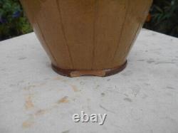 Ancien grand vase en céramiques Art Nouveau Déco signé De Lamazière h. 41,3 cm