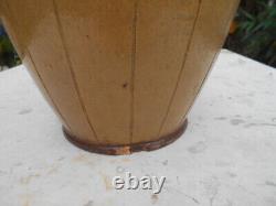 Ancien grand vase en céramiques Art Nouveau Déco signé De Lamazière h. 41,3 cm