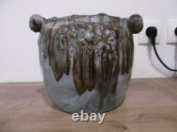 Ancien grès art nouveau Denbac vase cache pot