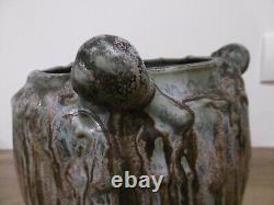 Ancien grès art nouveau Denbac vase cache pot