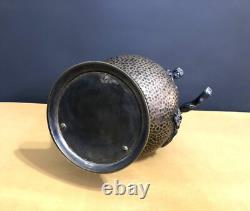 Ancien vase ART NOUVEAU métal argenté martelé WMF décor d'angelots 36 cm