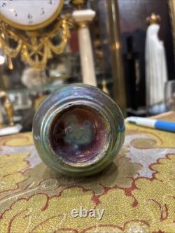 Ancien vase art nouveau ceramique faience irisée alfred rosselin fleur aquatique