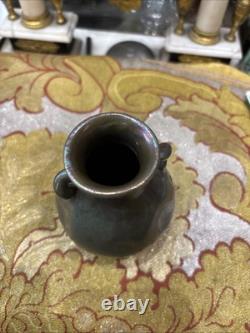Ancien vase art nouveau ceramique faience irisée alfred rosselin fleur aquatique