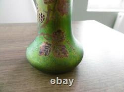 Ancien vase art nouveau en céramique irisé Massier Montières Zsolnay