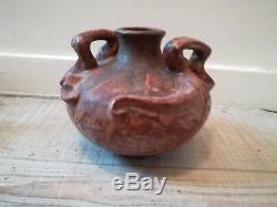 Ancien vase ceramique art nouveau grès émaillé cachet a voir époque 1900