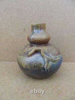 Ancien vase en grés émaillé céramique Eugéne LION (1867/1945) art nouveau signé